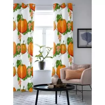 Занавеска на День Благодарения с тыквой для гостиной, украшения спальни, роскошные кухонные занавески с балдахином 135W x 60H(cm) x1