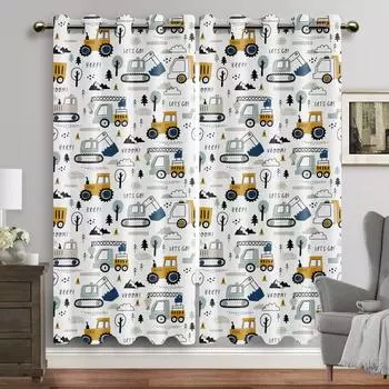 Занавеска на окно автомобиля с рисунком динозавра, шторы с принтом, домашний декор, шторы с животными для мальчиков, маленьких детей, украшение для спальни, гостиной W60H60(CM)x2PCS&HOOK