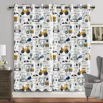 Занавеска на окно автомобиля с рисунком динозавра, шторы с принтом, домашний декор, шторы с животными для мальчиков, маленьких детей, украшение для спальни, гостиной W60H60(CM)x2PCS&HOOK