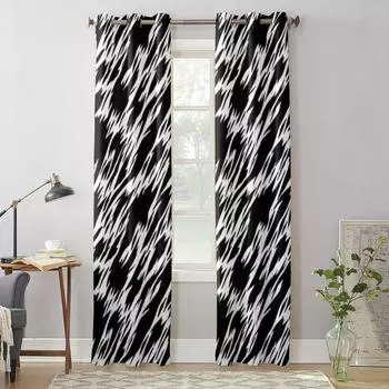 Занавеска на окно с абстрактным принтом для гостиной, спальни, декоративные шторы, роскошные кухонные занавески с балдахином 135W x 60H(cm) x1