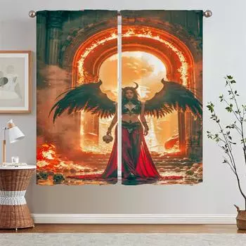 Занавеска, занавеска, тюль для гостиной, украшение для спальни, 2 шт., кухонные занавески по акции, бесплатная доставка W50xH70cmx2pcs-CL