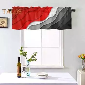 Занавески на окна, градиентный цвет, солнцезащитный козырек с океанской волной, декоративный эстетический стержень, карманный балдахин, оконные покрытия, кухонные окна, ванная комната