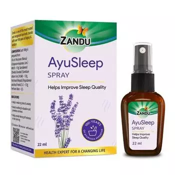 Zandu AyuSleep Spray | 100% Natural & Safe | Remedy for Sleep Disturbances, Stress & Relaxation