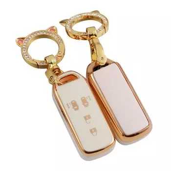 ZANEKO Чехол для ключей для Honda и ключа Smart Key, Держатель для ключей N-BOX N-BOX, N-ONE, N-WGN, N-Wagon, N-VAN, JF1, JF2, JF3, JF4, Чехол, Крышка, (4 кнопки, белые)