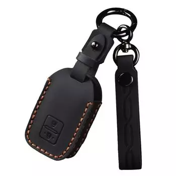 ZANEKO Jimny Key Case Compatible with Suzuki Spacia Custom New Wagon Flair and Swift Smart Key Genuine Leather Solio, R, Wagon, Case, (Black)