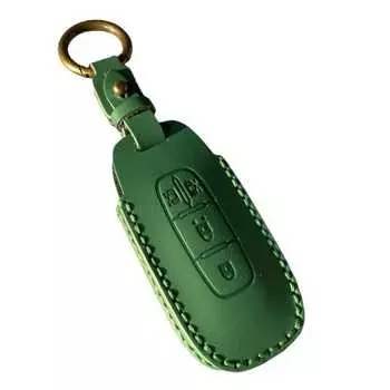 ZANEKO New Serena Key Case Compatible with Nissan SERENA C28 Series Lukes Pro Pilot e-POWER Both Sides Sliding Door Genuine Leather Key Cover (Green)