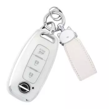 ZANEKO New X-Trail Key Case Compatible with Nissan Ariya Key Cover Sakura Smart Key Case (Cat, Silver White)