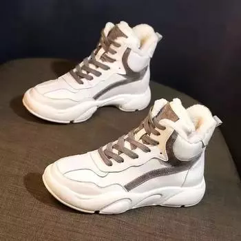 ZANPACE женские повседневные кроссовки зимние теплые женские ботинки на платформе зимние плюшевые меховые теплые женские туфли на шнуровке весенняя женская обувь 35