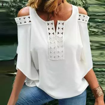 ZANZEA Летние женские топы с открытыми плечами и вырезами