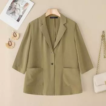 ZANZEA Wmen Turn Down Collar Long Sleeve Casual Cardigan Blouse S хаки