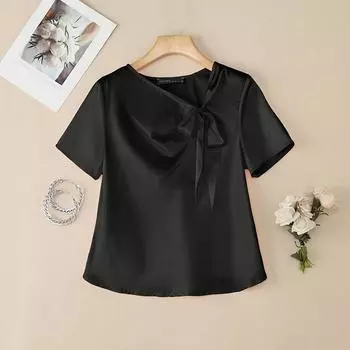 ZANZEA Women Casual Asymmetrical V-Neck Summer Short Sleeve Blouse S