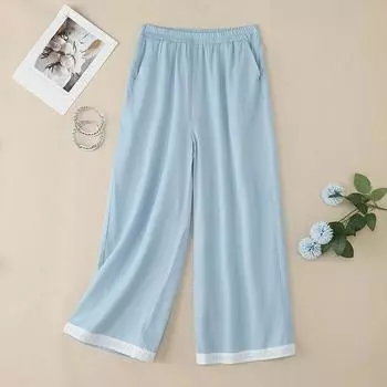 ZANZEA Women Casual Elastic Waist Loose Solid Pants S