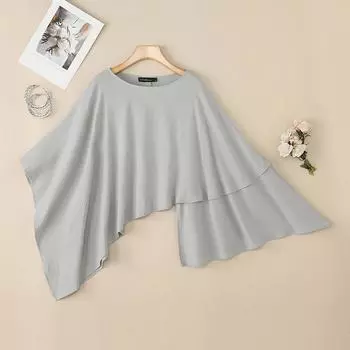 ZANZEA Women Casual Round Neck 3/4 Sleeve Loose Cover Up Blouse S