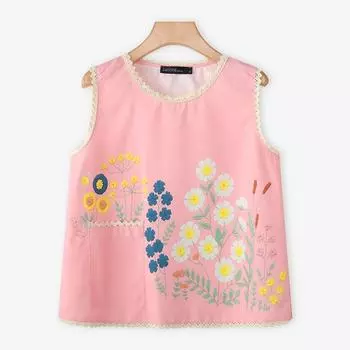 ZANZEA Women Casual Round Neck Summer Sleeveless Print Vest Tops S