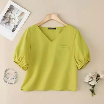 ZANZEA Women Casual V-Neck Summer Short Sleeve Blouse S