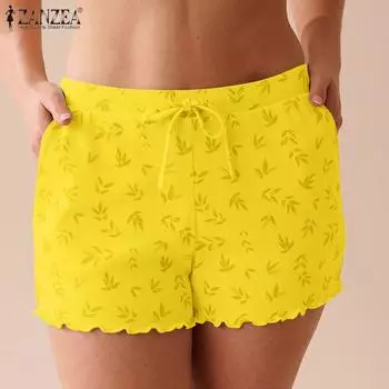 ZANZEA Women Summer Printing Homewear Shorts M зелёный