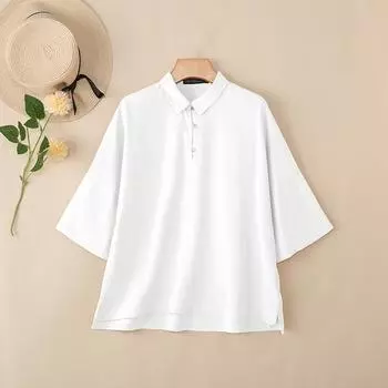 ZANZEA Women Turn Down Collar Loose Casual 3/4 Sleeve Blouse S