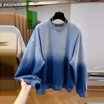 ZANZEA Женские повседневные тонкие толстовки с круглым вырезом и длинным рукавом с градиентом S розовый