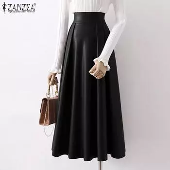 ZANZEA Женская элегантная юбка свободного покроя с высокой талией S вино красного