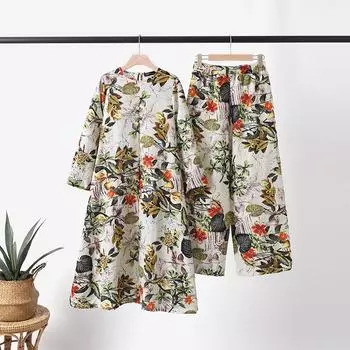 ZANZEA Женская блузка и брюки повседневный комплект из двух предметов с брюками S жёлтый