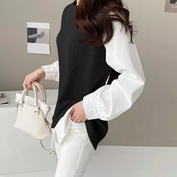 ZANZEA Женская блузка, повседневный лоскутный пуловер с длинными рукавами, топы S