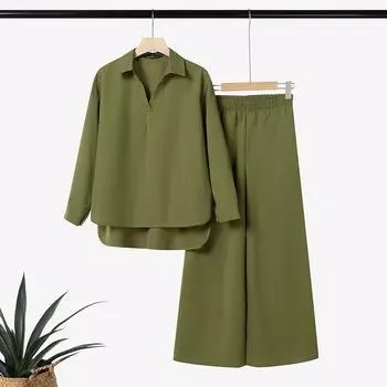 ZANZEA Женская блузка с длинными рукавами и брюки повседневные комплекты из двух предметов L