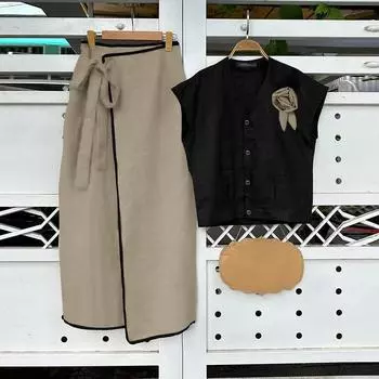 ZANZEA Женская блузка с коротким рукавом и брюки Повседневные костюмы-двойки 4XL чёрный