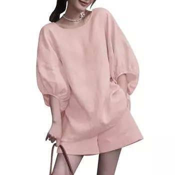 ZANZEA Женская блузка с рукавом 3/4 и шорты Повседневный комплект из двух предметов 4XL