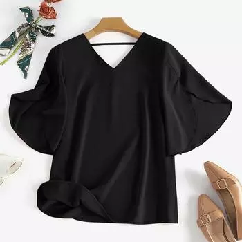 ZANZEA Женская летняя свободная повседневная блузка с коротким рукавом 4XL