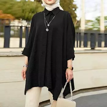 ZANZEA Женская повседневная блузка с отложным воротником и длинными рукавами XL