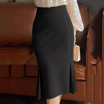 ZANZEA Женские элегантные тонкие юбки-карандаш с высокой талией и разрезом M