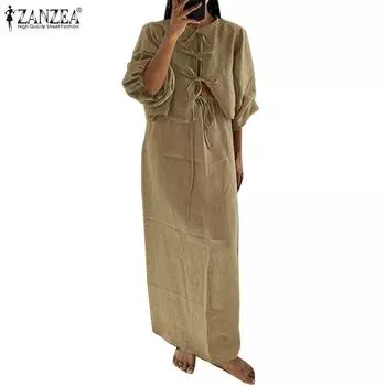 ZANZEA Женские блузки и длинные юбки Летние комплекты из двух частей 3XL зелёный