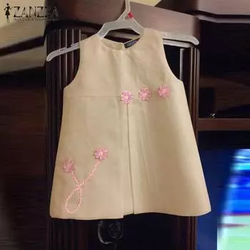 ZANZEA Женские летние майки без рукавов с круглым вырезом и цветочным принтом 3XL чёрный