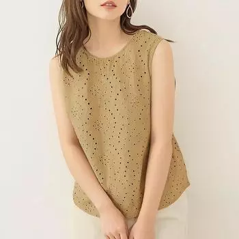 ZANZEA Женские повседневные летние майки без рукавов с круглым вырезом, вышивкой и крючком S хаки