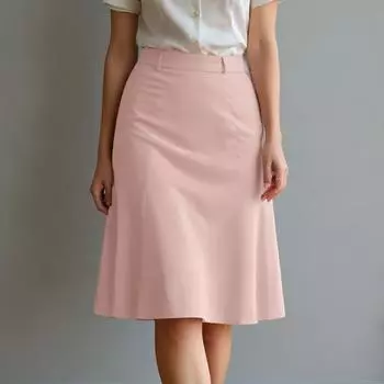 ZANZEA Женские повседневные однотонные летние юбки миди с боковой молнией S розовый