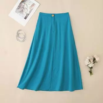 ZANZEA Женские повседневные однотонные свободные длинные юбки M