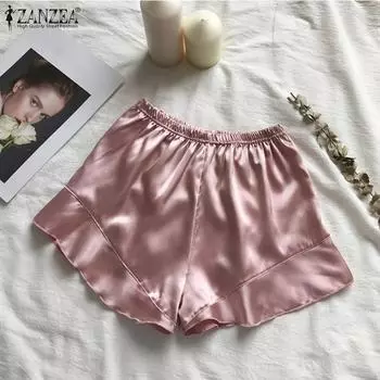 ZANZEA Женские повседневные однотонные свободные кружевные ночные шорты