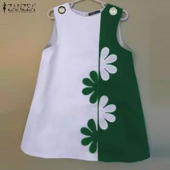 ZANZEA Женские повседневные свободные майки с круглым вырезом и без рукавов с принтом 2XL чёрный