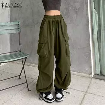 ZANZEA Женские широкие брюки с карманами