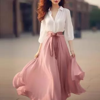 ZANZEA Женские винтажные платья А-силуэта с V-образным вырезом и рукавом 3/4 XL розовый