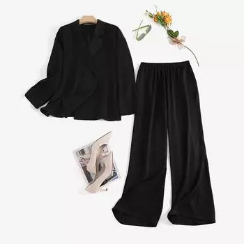 ZANZEA Женский кардиган, пиджак и брюки, повседневный костюм из двух предметов