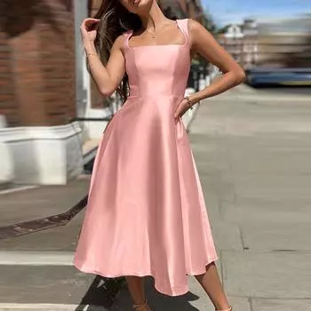 ZANZEA Женское летнее повседневное платье без рукавов во французском стиле для вечеринок