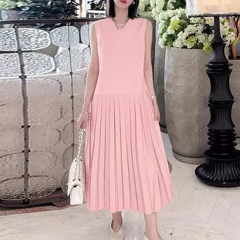 ZANZEA Женское летнее повседневное платье без рукавов свободного кроя с круглым вырезом S