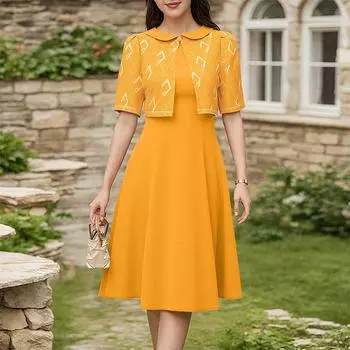 ZANZEA Женское летнее повседневное платье с круглым вырезом, короткими рукавами и принтом S