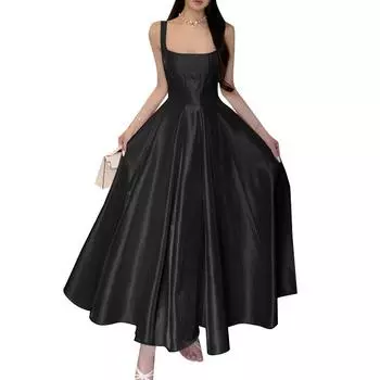 ZANZEA Женское летнее повседневное платье с квадратным вырезом без рукавов для вечеринки S