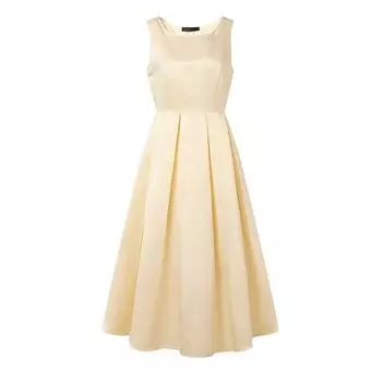 ZANZEA Женское повседневное летнее платье А-силуэта без рукавов с круглым вырезом S абрикосовый