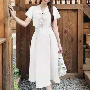 ZANZEA Женское повседневное летнее платье с коротким рукавом и V-образным вырезом 2XL