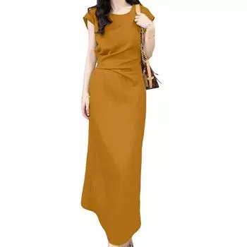 ZANZEA Женское повседневное летнее платье с круглым вырезом и короткими рукавами S