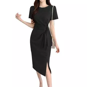 ZANZEA Женское повседневное летнее тонкое платье с коротким рукавом и круглым вырезом S