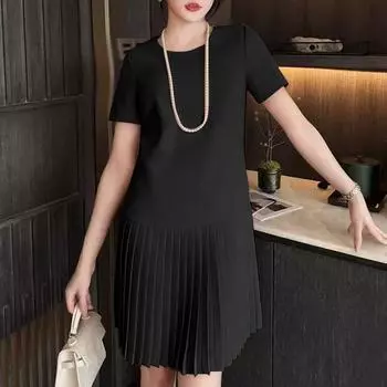 ZANZEA Женское повседневное платье с круглым вырезом, однотонное, летнее, с коротким рукавом S